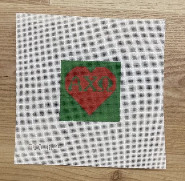 Alpha Chi Omega 3" Square Canvas - needlepoint