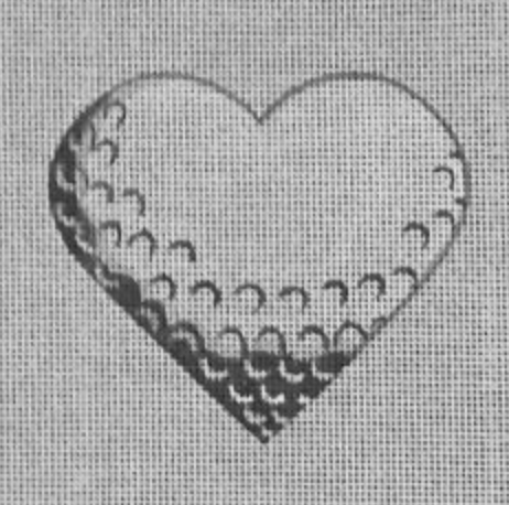 Golf Ball Heart Canvas - KC Needlepoint