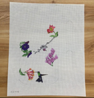 Hummingbird Purse Canvas - needlepoint