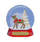 Snow Globe Reindeer Canvas - needlepoint