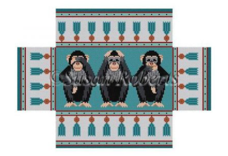 Hear, See, Speak No Evil Brick Cover - needlepoint