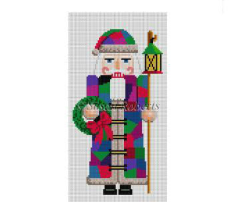 Patchwork Santa Nutcracker Canvas - needlepoint