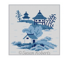 Asian Islands 3 Houses Needlepoint Canvas - KC Needlepoint