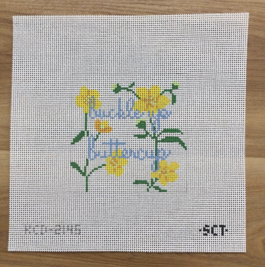 Buckle Up Buttercup Needlepoint Canvas - KC Needlepoint