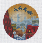 Santa Over NYC Ornament Canvas - KC Needlepoint