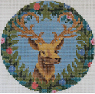 Royal Stag in Blues Canvas - KC Needlepoint