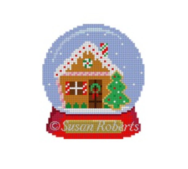 Snow Globe Gingerbread Canvas - KC Needlepoint