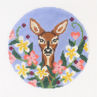 Wildflower Doe Round Canvas - KC Needlepoint