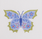 Blue Butterfly II Canvas - KC Needlepoint