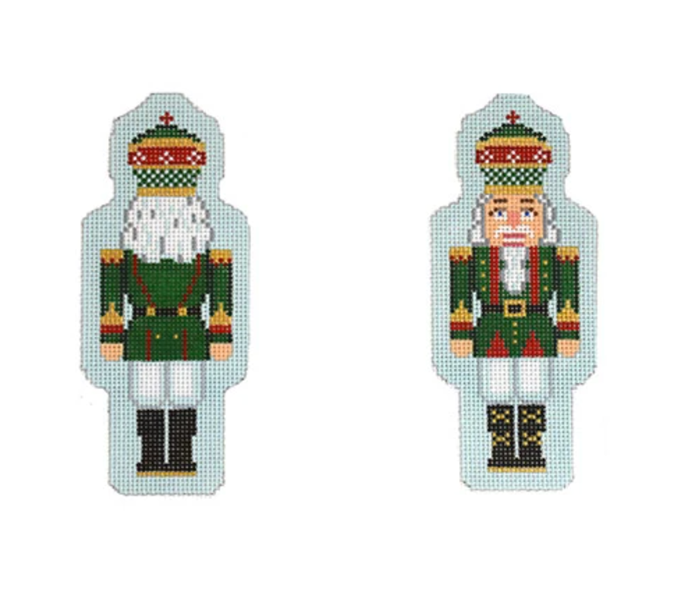 Double Sided Green Nutcracker Canvas - KC Needlepoint