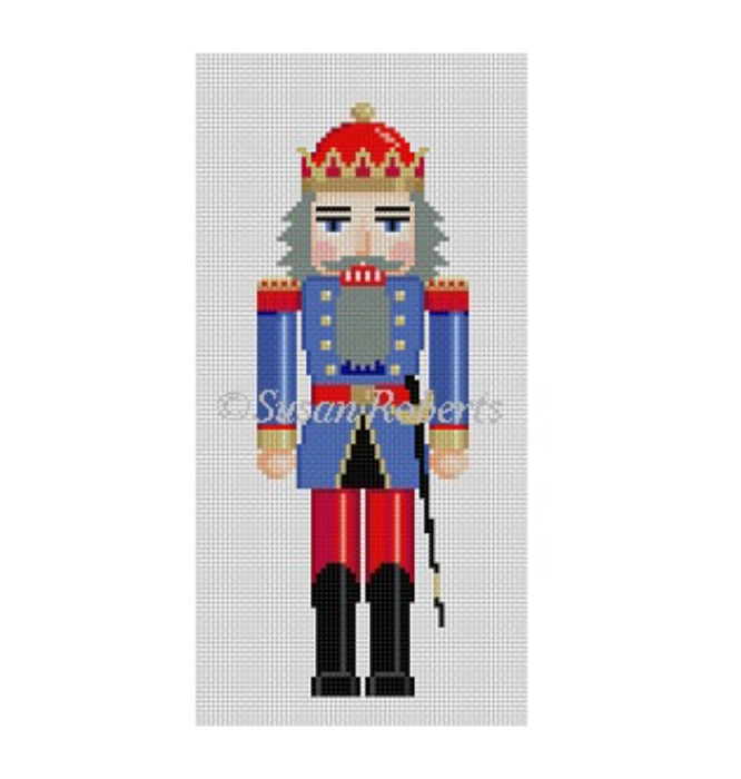 Royal Blue King Nutcracker Canvas - KC Needlepoint