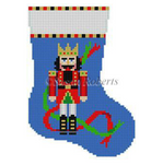 Nutcracker in Ribbons Mini Stocking Canvas - KC Needlepoint