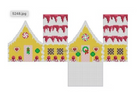 Raspberry Drizzle Sponge Cake Gingerbread House Canvas - KC Needlepoint