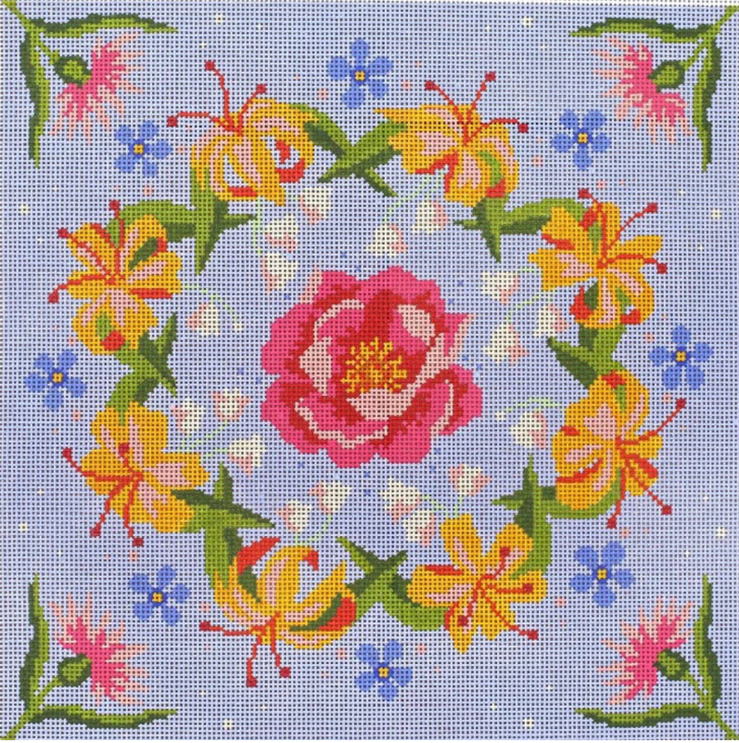 Wild Rose Canvas - KC Needlepoint