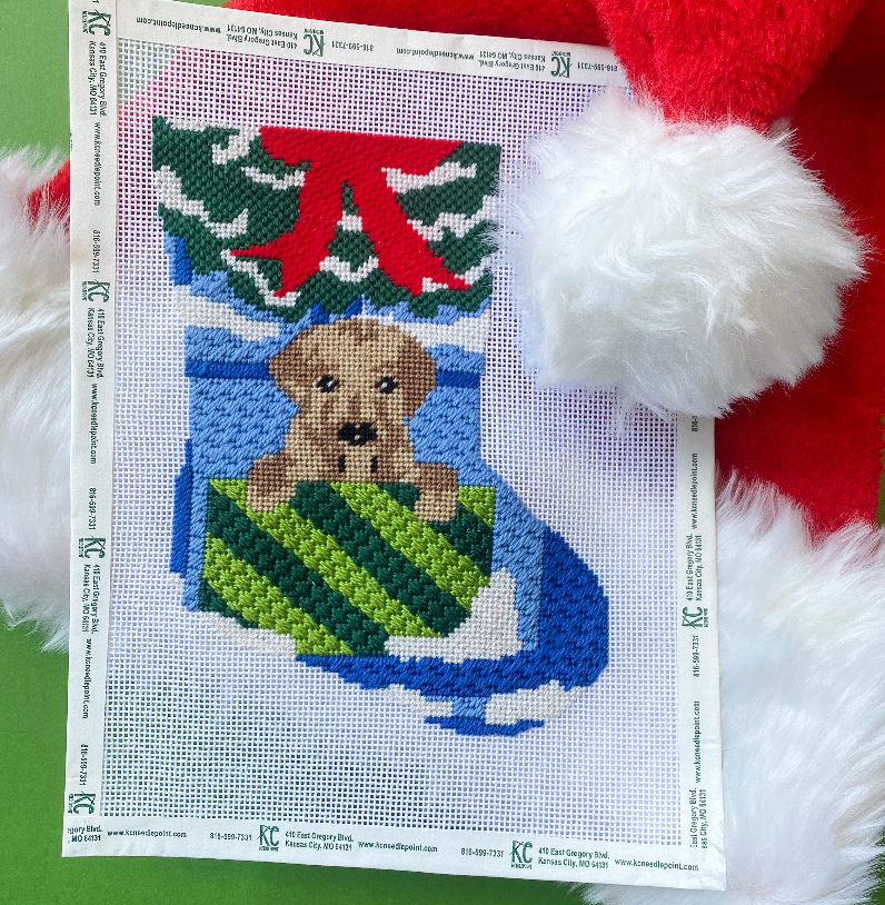 Open For Joy Ornament Sized Stocking Kit - KC Needlepoint