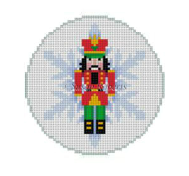 Nutcracker Snowflake Round Canvas - KC Needlepoint