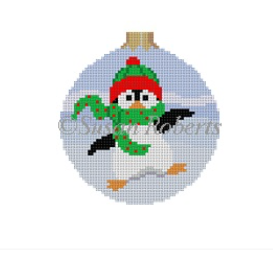 Dancing Penguin Canvas - KC Needlepoint