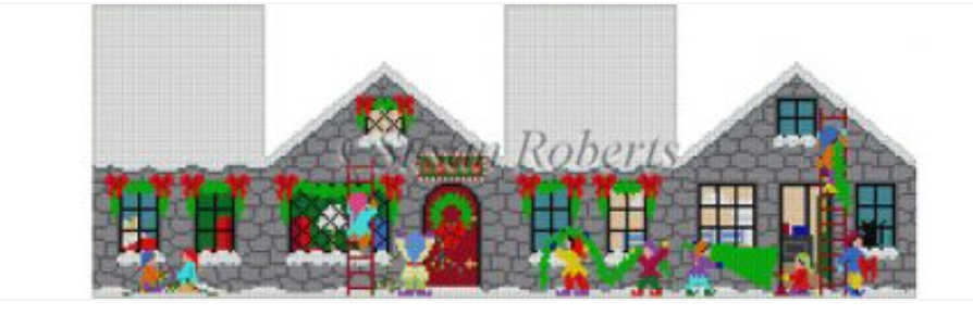 Santa Village Santa's House Canvas - KC Needlepoint