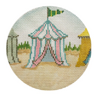 Beach Cabana Round Canvas - KC Needlepoint