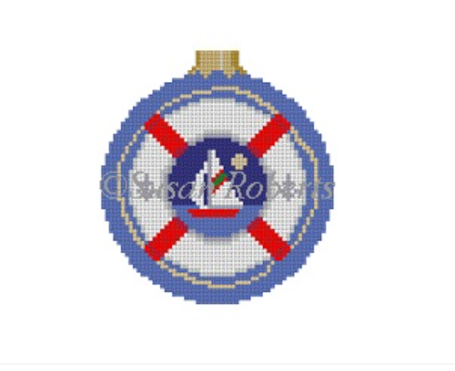 Midnight Sail Ornament Canvas - KC Needlepoint