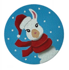 Llama Santa Ornament Canvas - KC Needlepoint