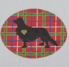 Plaid Cavalier Silhouette Canvas - KC Needlepoint