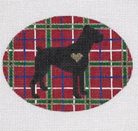 Plaid Boxer Silhouette Canvas - KC Needlepoint