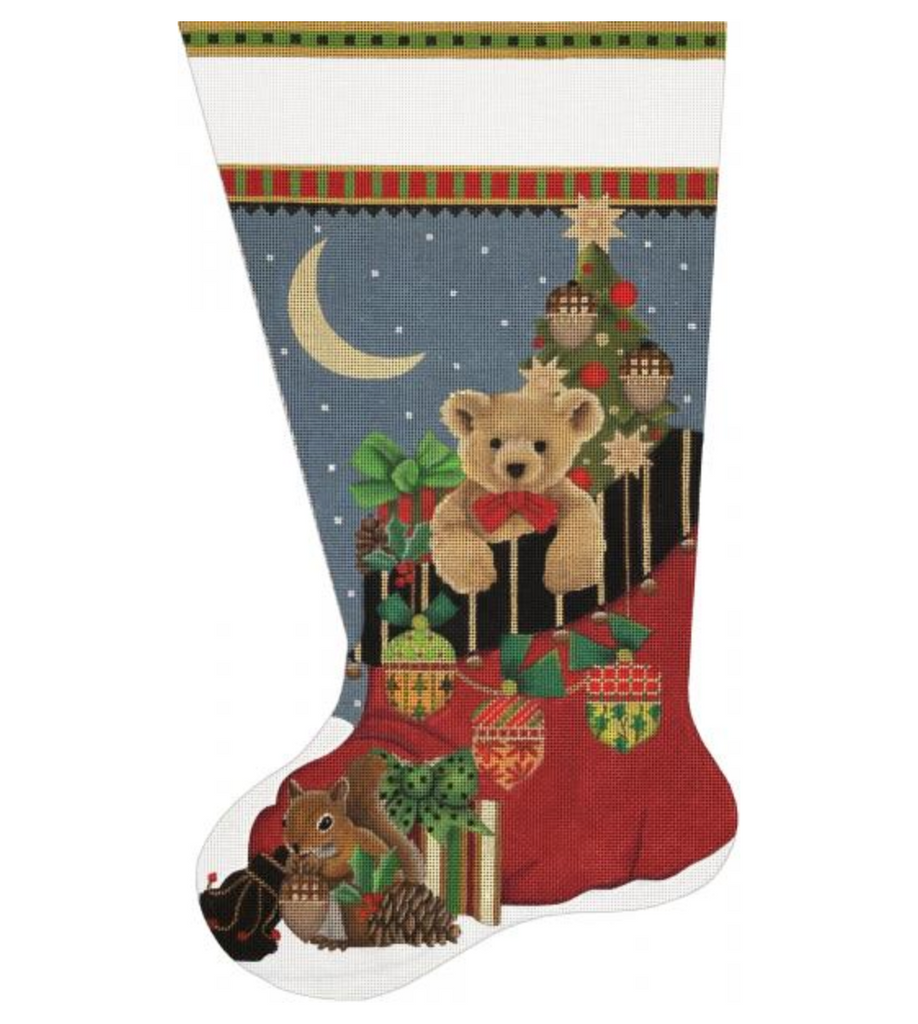 Acorn Santa Bag Stocking Canvas - KC Needlepoint