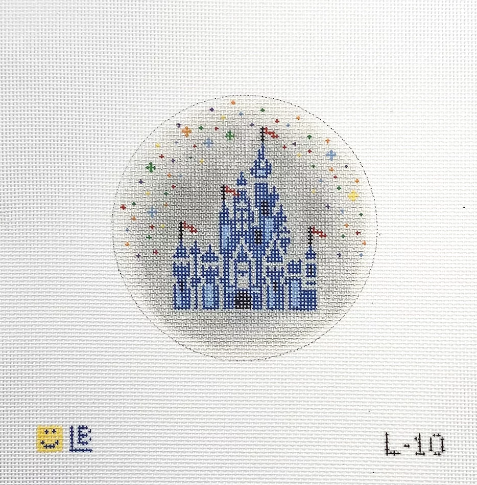 Castle on Silver Canvas - KC Needlepoint