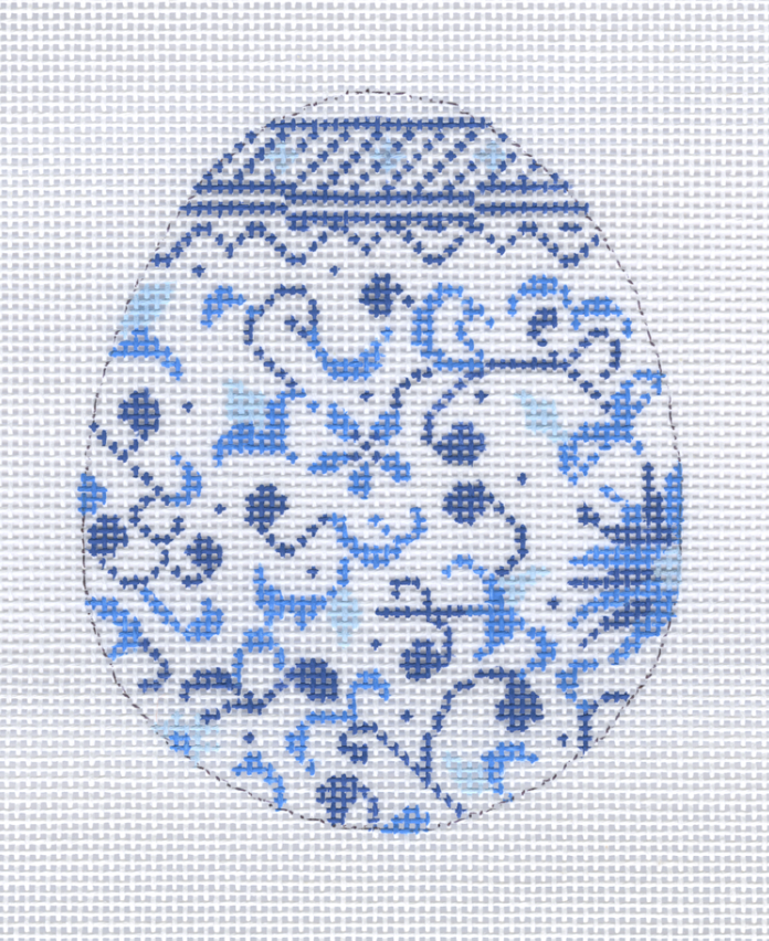 Chinoiserie Egg Canvas - KC Needlepoint