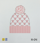 Beanie with Pink Bows Canvas - KC Needlepoint