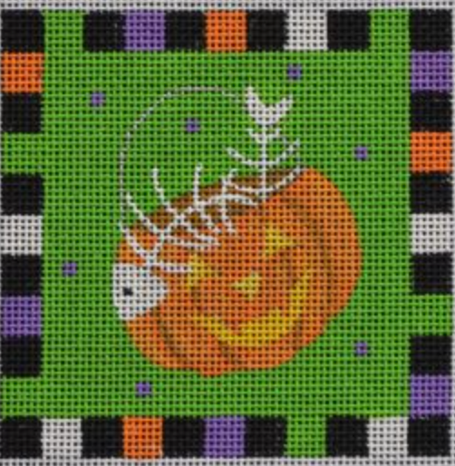 Jack-O-Lantern Square Canvas - KC Needlepoint