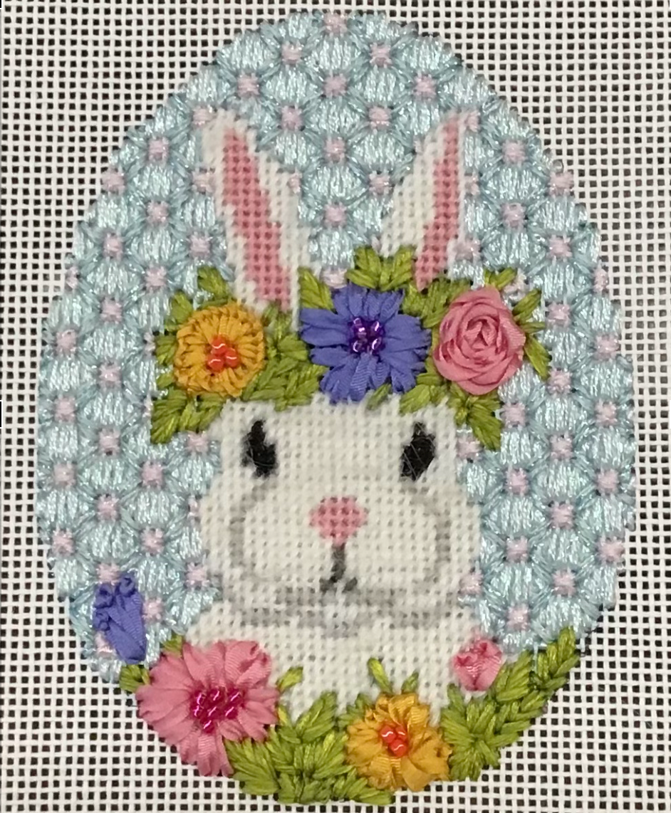 Floral Crown Bunny Egg Kit - KC Needlepoint