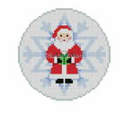 Santa Snowflake Round Canvas - KC Needlepoint