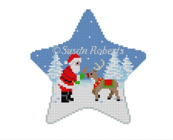 Carrot Treat Star Canvas - KC Needlepoint