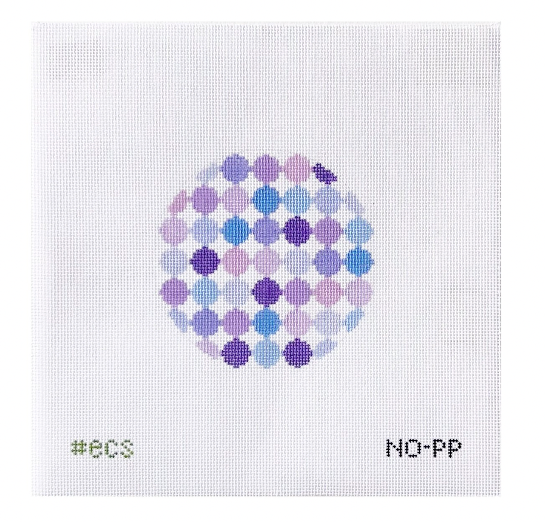 Round Purple Sampler Canvas - KC Needlepoint