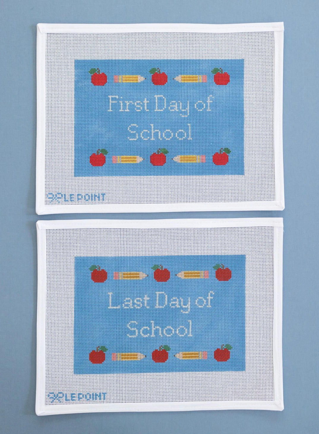 First and Last Day of School Canvas - KC Needlepoint