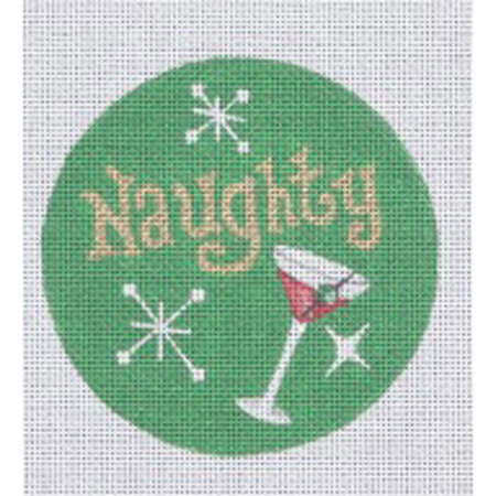 Naughty Martini Ornament Canvas - KC Needlepoint