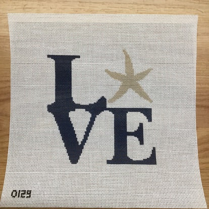 Love Starfish Canvas - KC Needlepoint