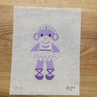 Purple Sock Monkey Canvas - KC Needlepoint