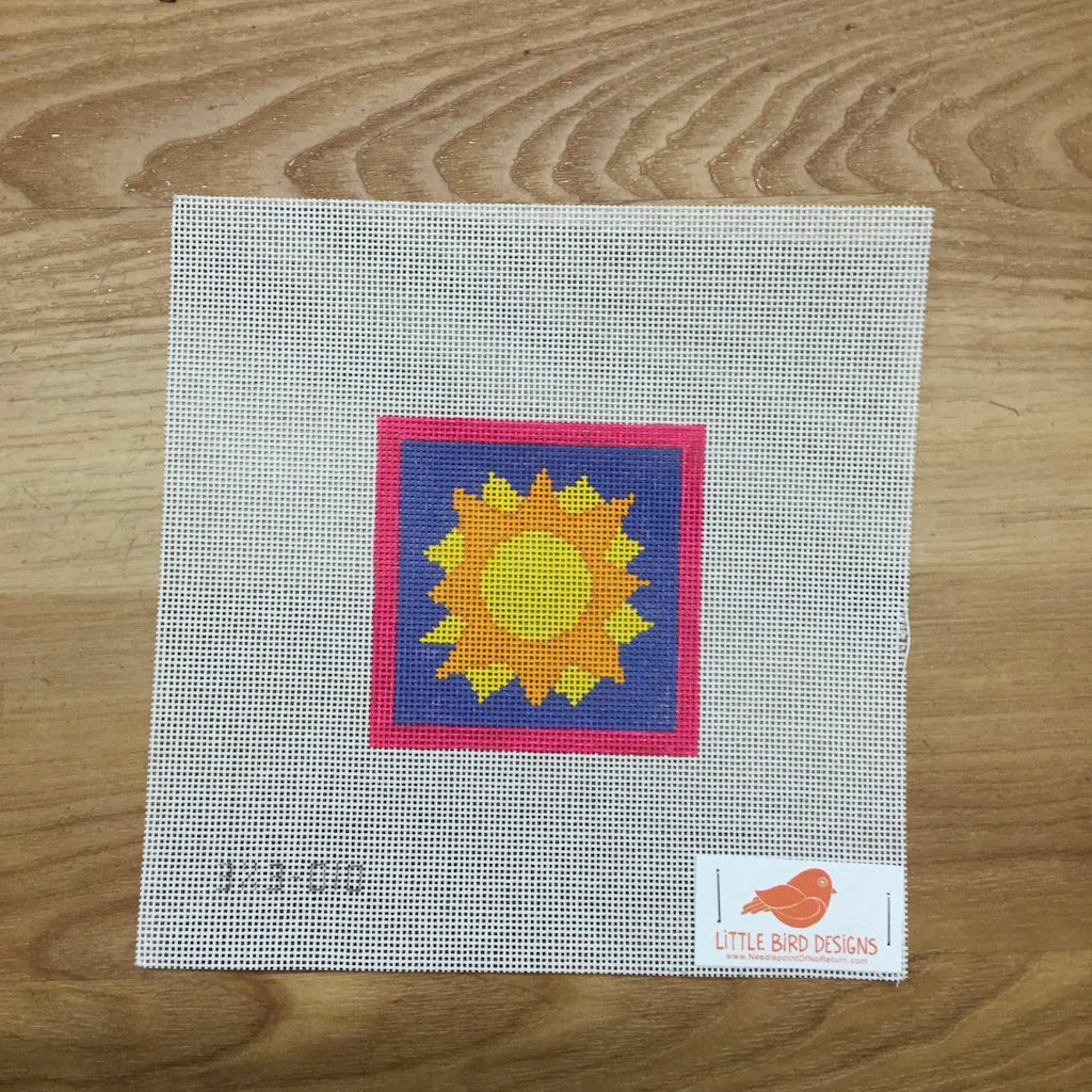 Orange and Yellow Sun Canvas - KC Needlepoint