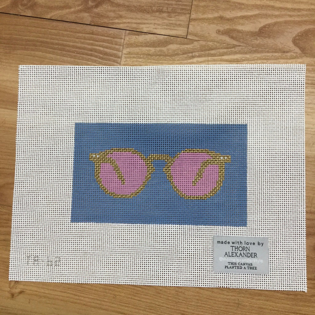 Rosé Colored Glasses Canvas - KC Needlepoint