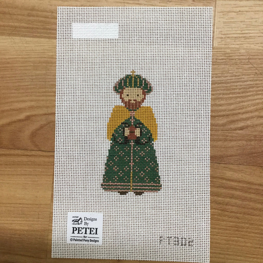 Nativity Piece Green Wiseman Canvas - KC Needlepoint