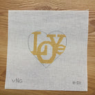 Gold Love Heart Canvas - KC Needlepoint