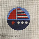 Sailboat Round Canvas - KC Needlepoint