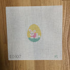 Bunny Crouching Mini Egg Canvas - KC Needlepoint