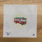 Christmas Trolley Needlepoint Round - KC Needlepoint