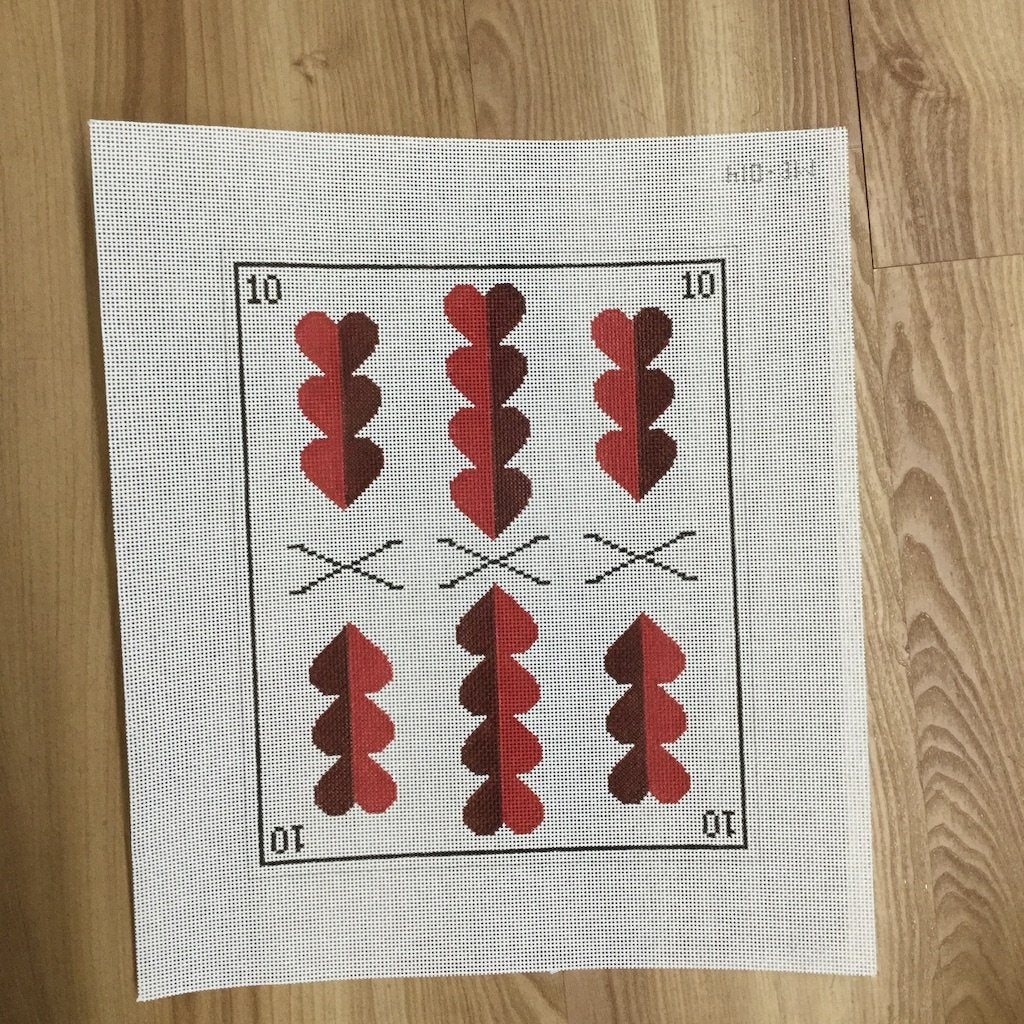 Ten of Hearts - KC Needlepoint