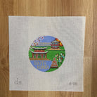 South Korea Travel Round Needlepoint Canvas - KC Needlepoint