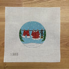 Santa Clothesline Round Canvas - KC Needlepoint